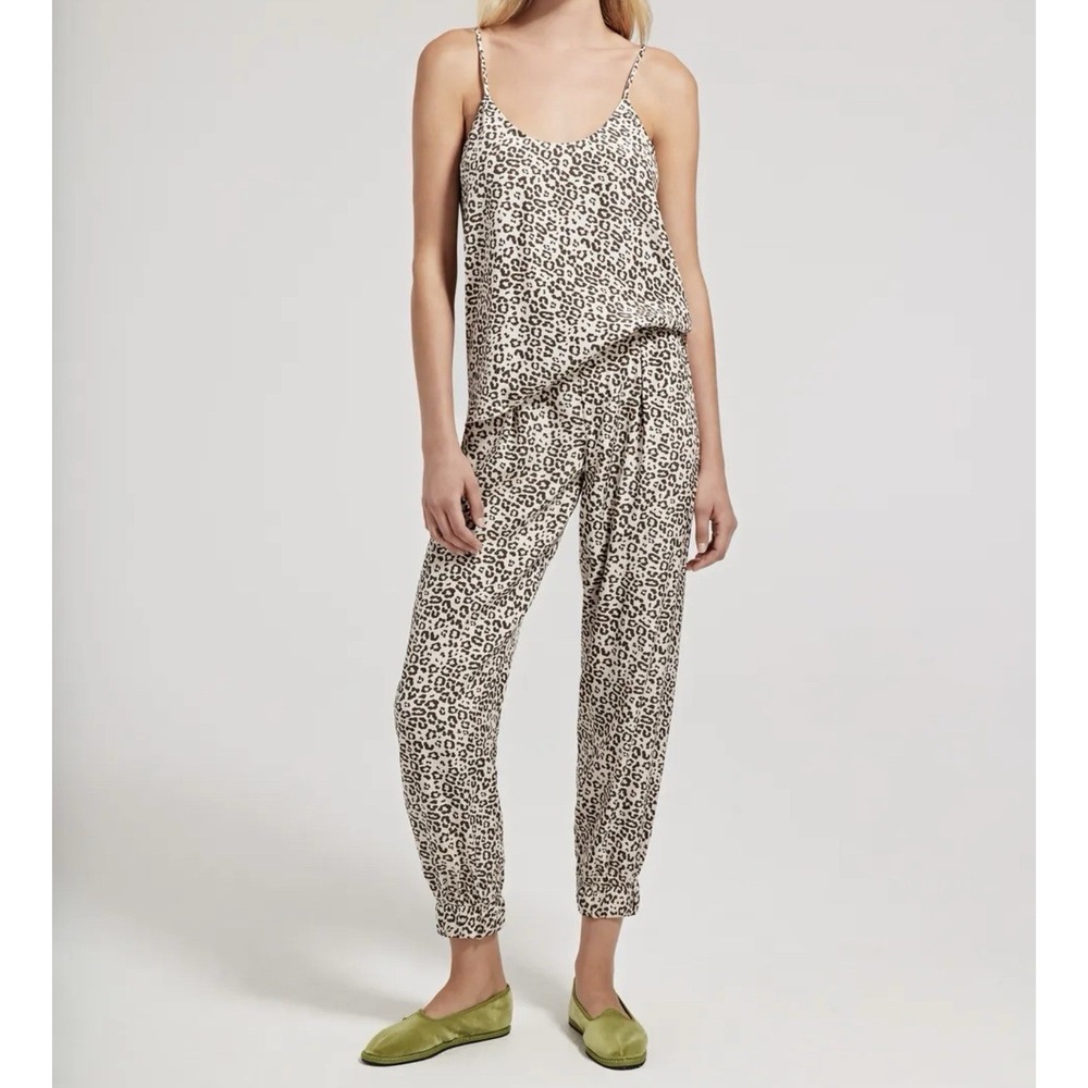 ATM Anthony Thomas Melillo Lunar Leopard‎ Print Silk Set Cami & Jogger Size XS